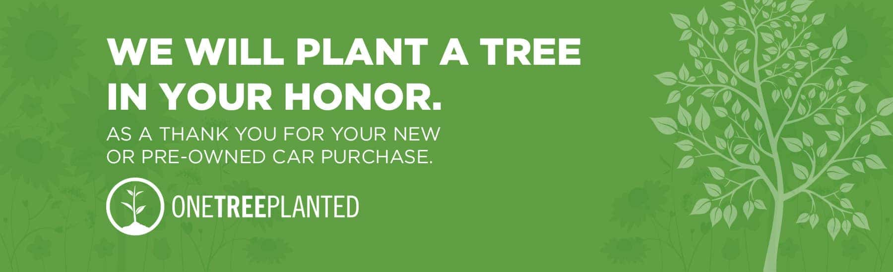 We Will Plant a Tree in Your Honor at Competition Subaru of Smithtown in St James