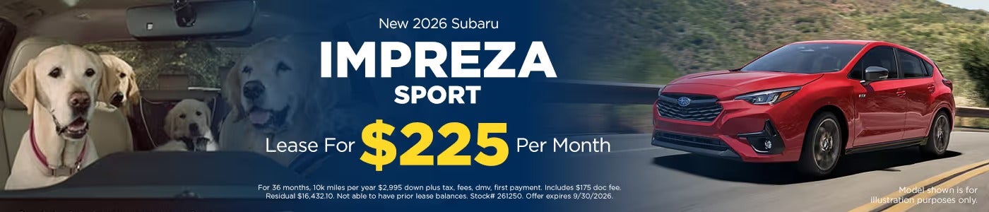 New 2026 Subaru
IMPREZA
SPORT